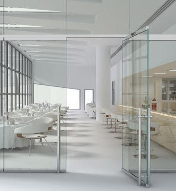 Cửa kính cường lực bản lề sàn